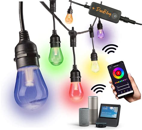 Outdoor String Lights 98ft Smart Rgbw Patio Lights 98ft App And Wifi