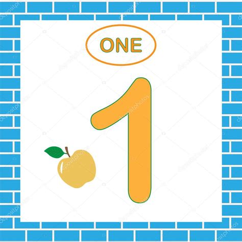 Card Number 1 One Learning Numbers Mathematics Game For Children