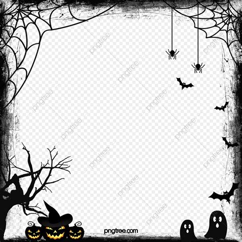 Flat Style Png Picture Black Flat Style Halloween Border Halloween
