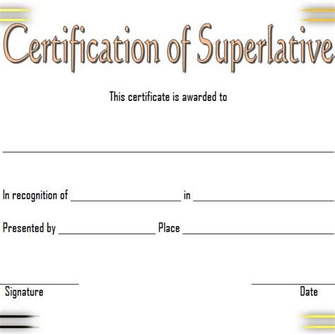Awesome Superlative Certificate Templates Certificate Templates