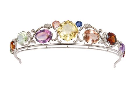 A Rare Art Nouveau Tiara With Precious Stones And Diamonds