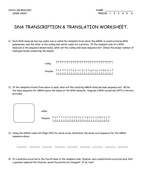 Transcription and translation worksheet answer key biology also best. Transcription And Translation Worksheet Answer Key Biology ...