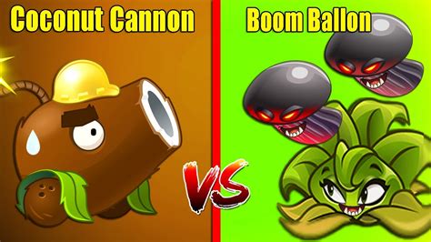 Boom Balloon Flower Vs Coconut Cannon Who Will Win Pvz 2 Plant Vs