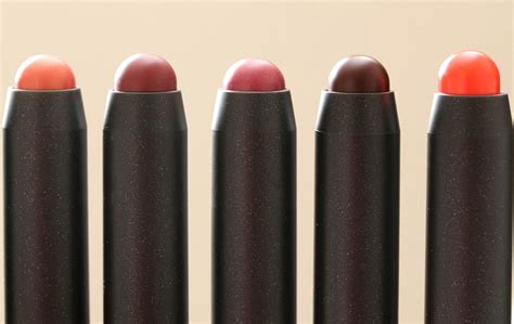 Mac Patentpolish Lip Pencils From The Left Revved Up Ruby Spontaneous Sultana And Teen Dream