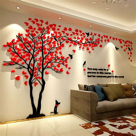 Buy 3d Tree Wall Sticker Room Decal Mural Diy Home Arcylic Room Decor