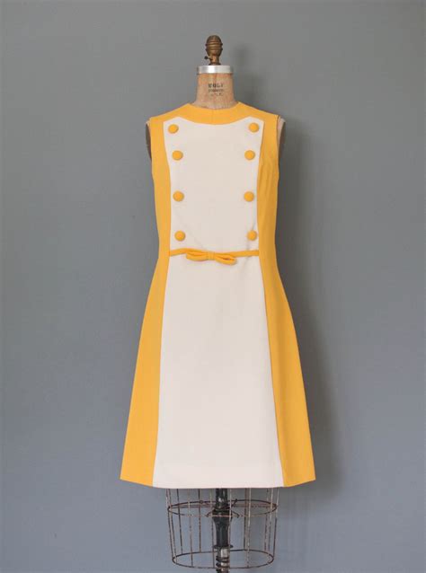 vintage 1960s dress 60s dress yellow mod dress sunshine etsy