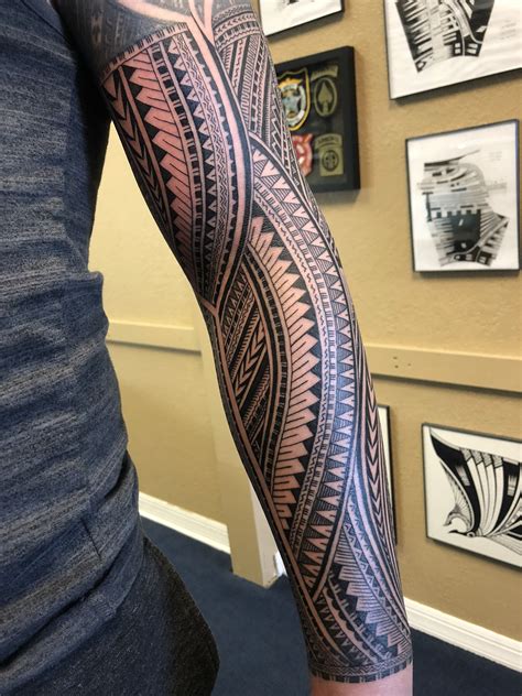 Samoan Tatau Polynesian Tattoo Sleeve Tribal Arm