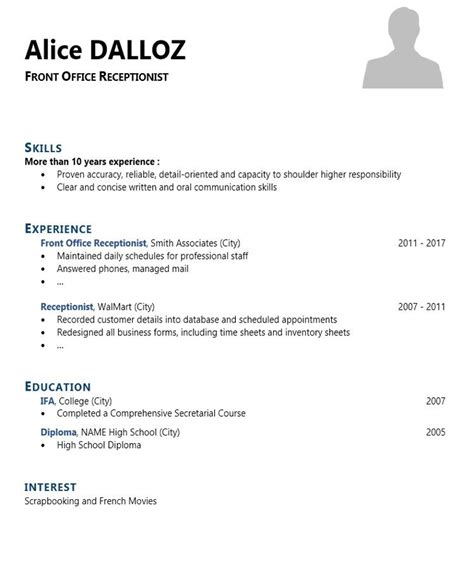 Thank you for giving free resume template. Awesome Cv Receptionist Template Ideas in 2020 | Front office, Cv template, Cv design template