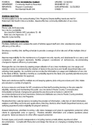 Organizes and schedules office activities, including meetings, travels, and conferences, as well as department. FREE 7+ Medical Administrative Assistant Job Description ...