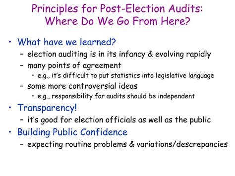 Ppt Principles For Post Election Audits Putting It All Together