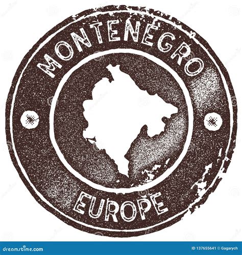 Montenegro Map Vintage Stamp Stock Vector Illustration Of Business Country 137655641