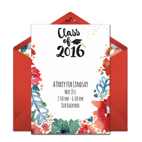 Free Floral Graduation Invitations | Graduation invitations, Graduation party invitations ...