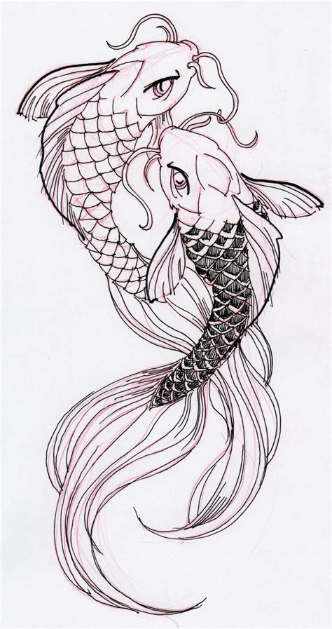 Two Cool Koi Fish Ink Drawing Tattoos Zeichnen Fisch Tattoos Tattoo