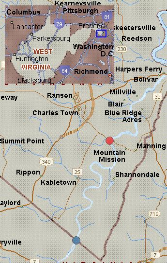 Map For Shenandoah River West Virginia White Water State Line To