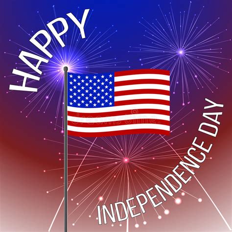 Independence Day Stamp Background With American Flag Colors And
