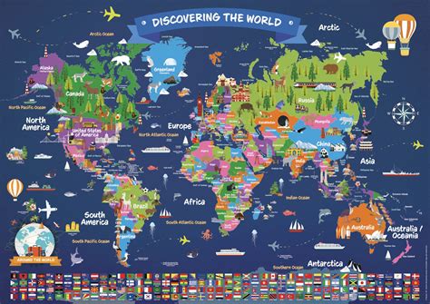 Buy Vm World For Children Large Illustrated Wall For Kids Laminated