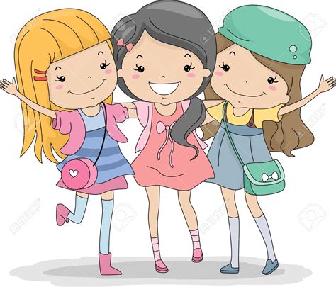Cartoon Group Of Friends Girls Clip Art Library
