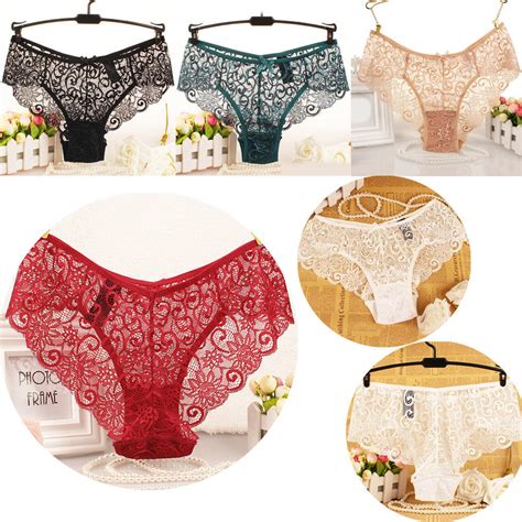 Buy Sexy Women Floral Lace Thongs Panties Briefs Underwear Lingerie At