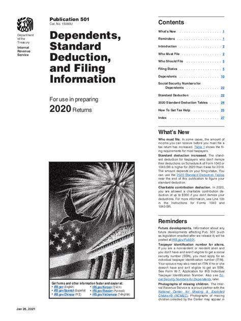 IRS Publication 501 20202021  Fill and Sign Printable Template Online