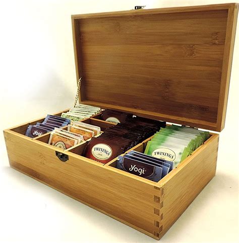 Teabox Open With Tea Inside Wood Tea Box Tea Box Wooden Tea Box