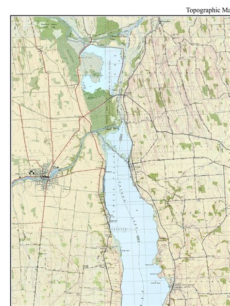 Cayuga Lake Blue Water Ca 1943 Usgs Old Topographic Map Etsy
