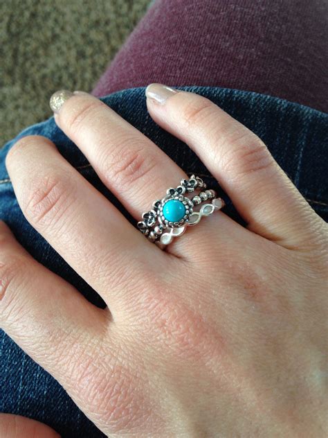 Pandora Stackable Rings Turquoise Ring Anillos