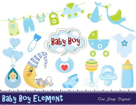 Items Similar To Instant Download Baby Boy Baby Shower Clip Art Boy