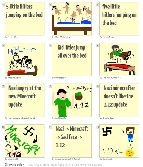 5 Little Hitlers Jumping On The Bed Drawception