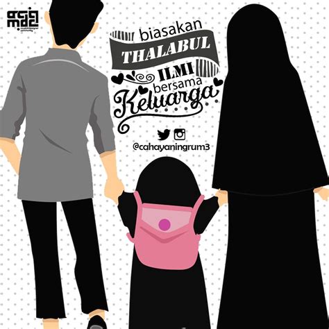 Laki Laki Suami Istri Gambar Kartun Keluarga Islami Bercadar Gambar