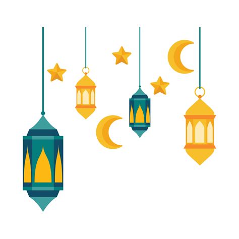 Islamic Lantern Illustration Symbols Of Ramadan Mubarak Hanging Gold