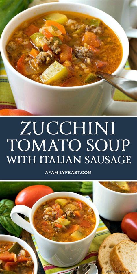Served in a hoagie roll or over pasta or polenta. Zucchini Tomato Italian Sausage Soup. [If you can't source Italian sausage: Sweet Italian ...