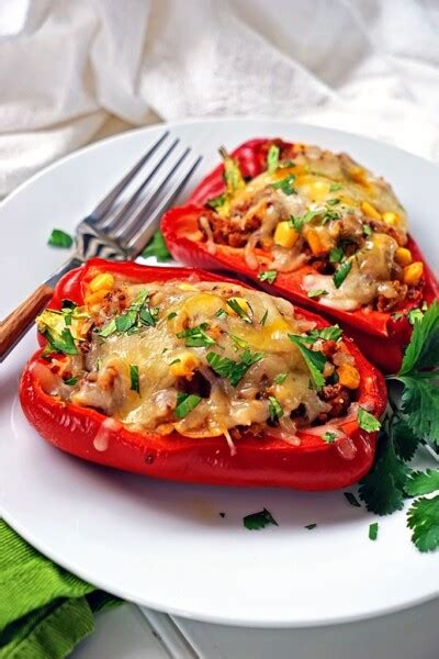 Quinoa Corn And Chorizo Stuffed Peppers Kevin Is Cooking