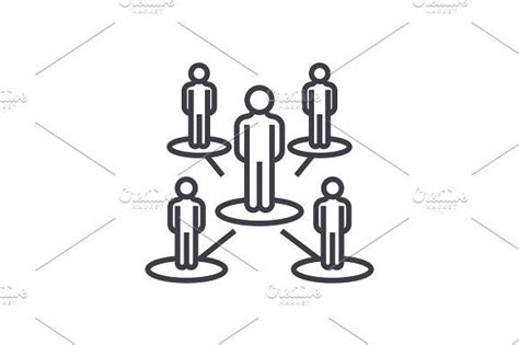 Leadership Networkmultilevel Marketingmlm Vector Line Icon Sign