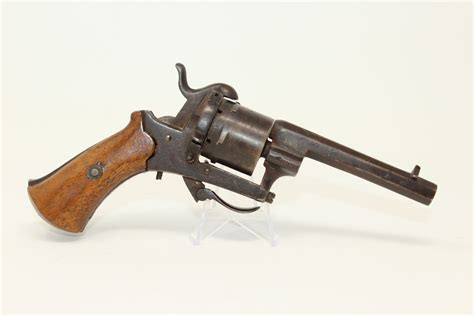 Ornate Belgian Antique 9mm Pinfire Revolver F2a