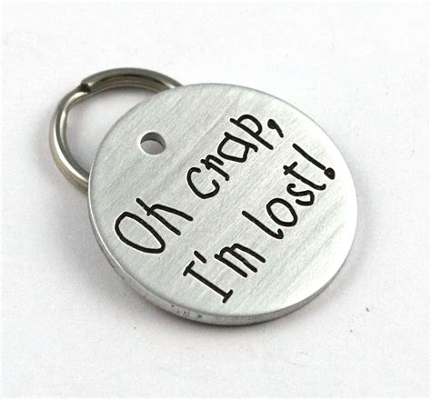 Oh Crap Im Lost Funny Engraved Dog Or Cat Tag Critter Bling