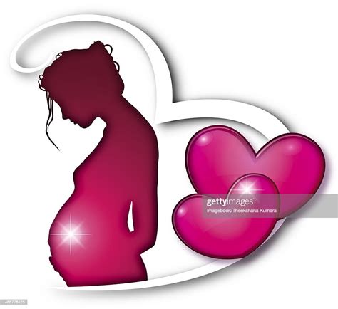 pregnant with hearts high res vector graphic getty images