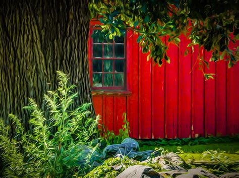 Red Barn Near Tree Photograph By Robert Meyerson Fine Art America