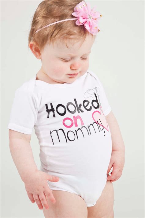 Hooked On Mommy Shirt Or Bodysuit 0 24 Months2t 16 Girls Etsy
