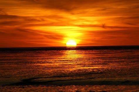 Sonnenuntergang An Der Nordseeküste Foto And Bild Sonnenuntergänge