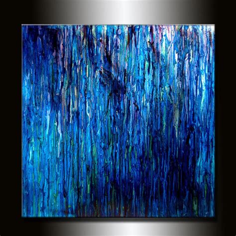 Interior Design Modern Blue Abstract Aoriginal Abstract Painting Conte New Wave Art Gallery