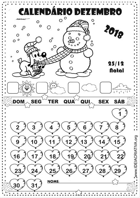 Calendários Turma Da Mônica Dezembro Para Imprimir
