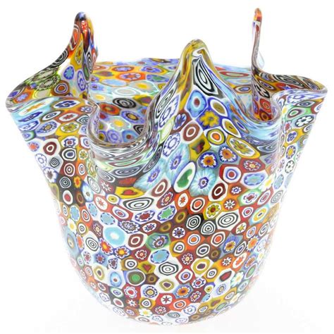 Glassofvenice Murano Glass Millefiori Fazzoletto Bowl Etsy