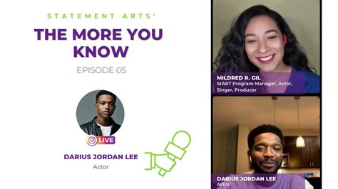 The More You Know W Actor Darius Jordan Lee Youtube