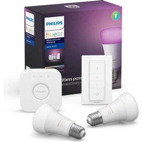 Philips Hue White And Color Ambience Led Lamps 9w E27 2 Pack Starter