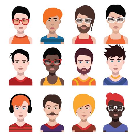 Set Of Colorful Avatars Of Characters 457397 Vector Art At Vecteezy