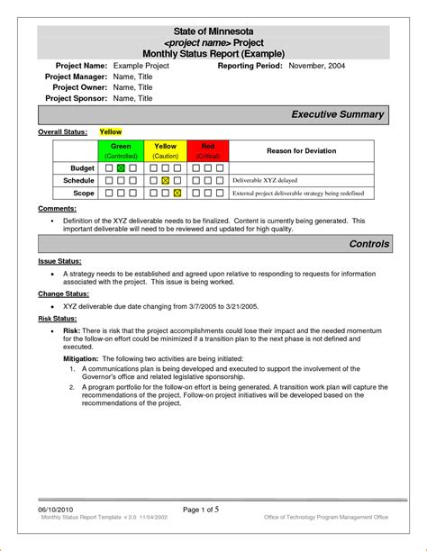 Project Status Report Template Word 2010 Best Sample Template