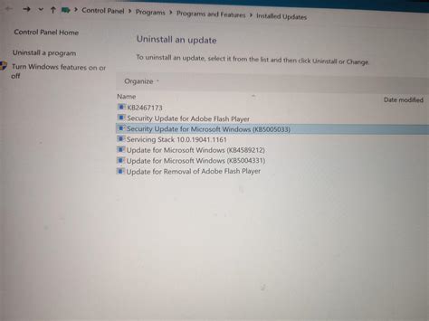 Help I Cant Uninstall Windows Update Kb5005033 Its Causing Slow