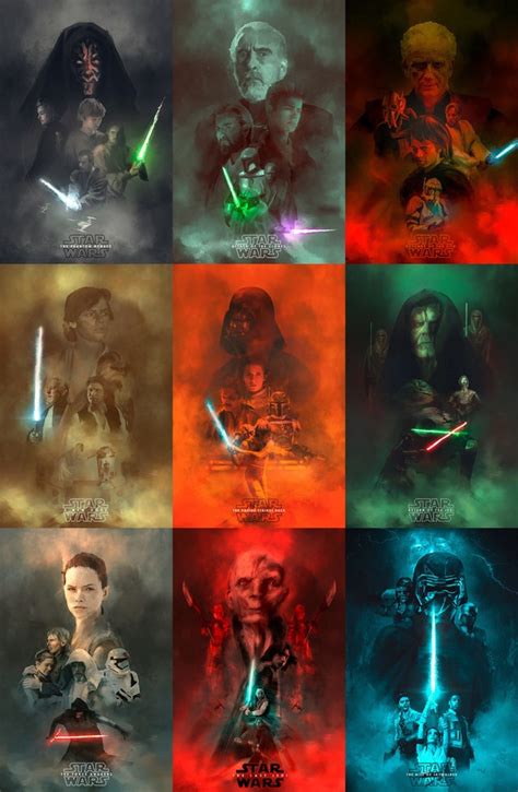 Star Wars Skywalker Saga Complete Teaser Posters Starwarscantina