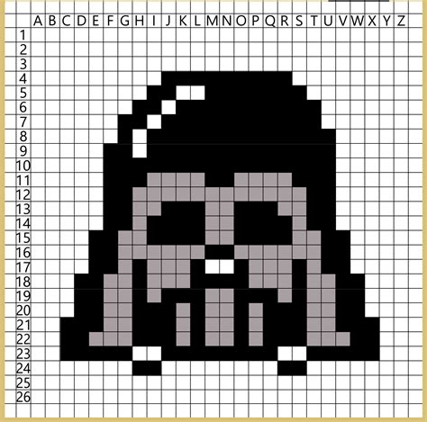 Pixel Art Star Wars Darth Vader šablona Ke Stažení Zdarma