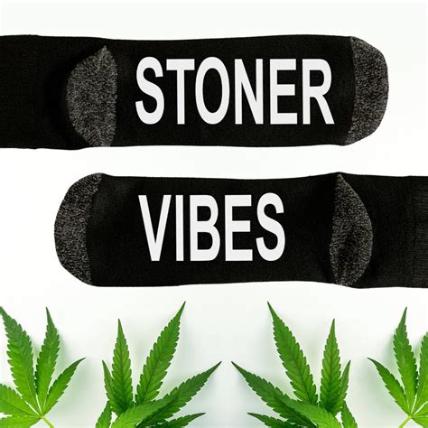 Smoke Weed Stoner Vibes Stoner Chick Novelty Word Socks | Etsy